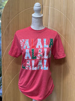 Load image into Gallery viewer, Fa La La on Gildan Softstyle Heather Red
