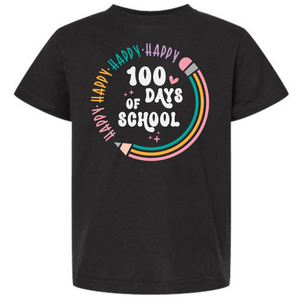 Happy Happy Happy Happy 100 Days of School on Black - CLOSING WEDNESDAY 1/8