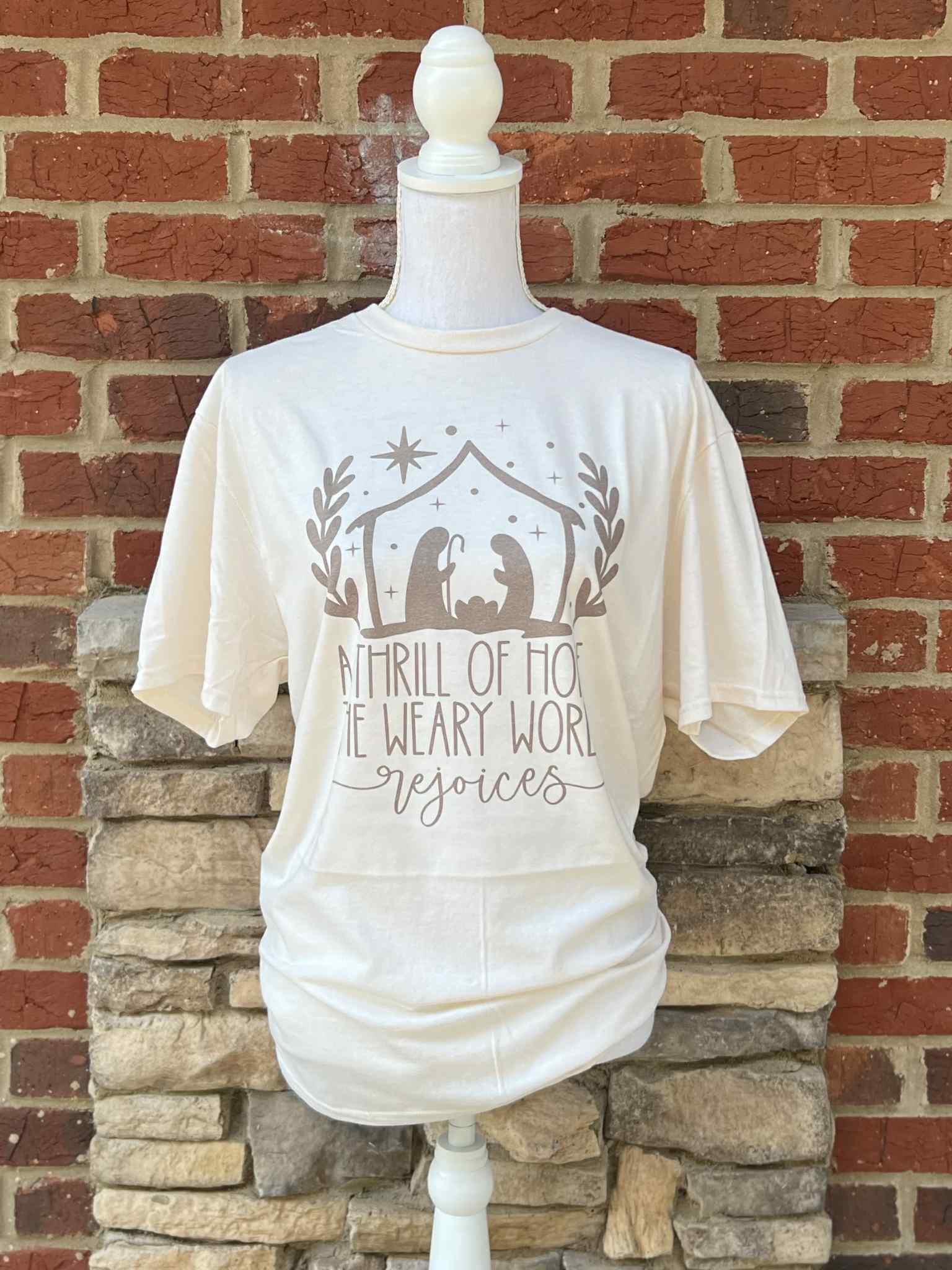 A Thrill of Hope (Brown Text) on Cream