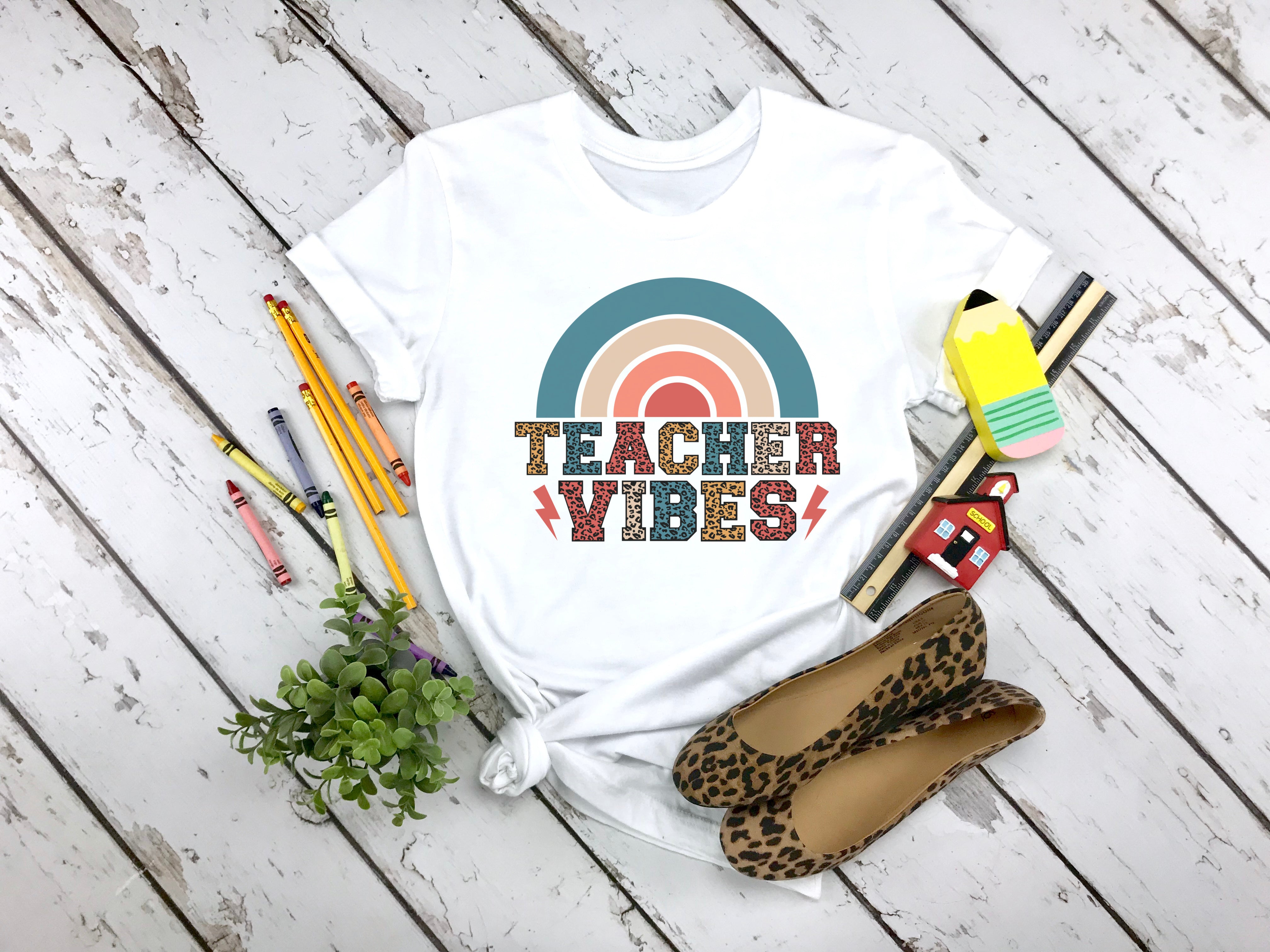 Teacher Vibes Rainbow