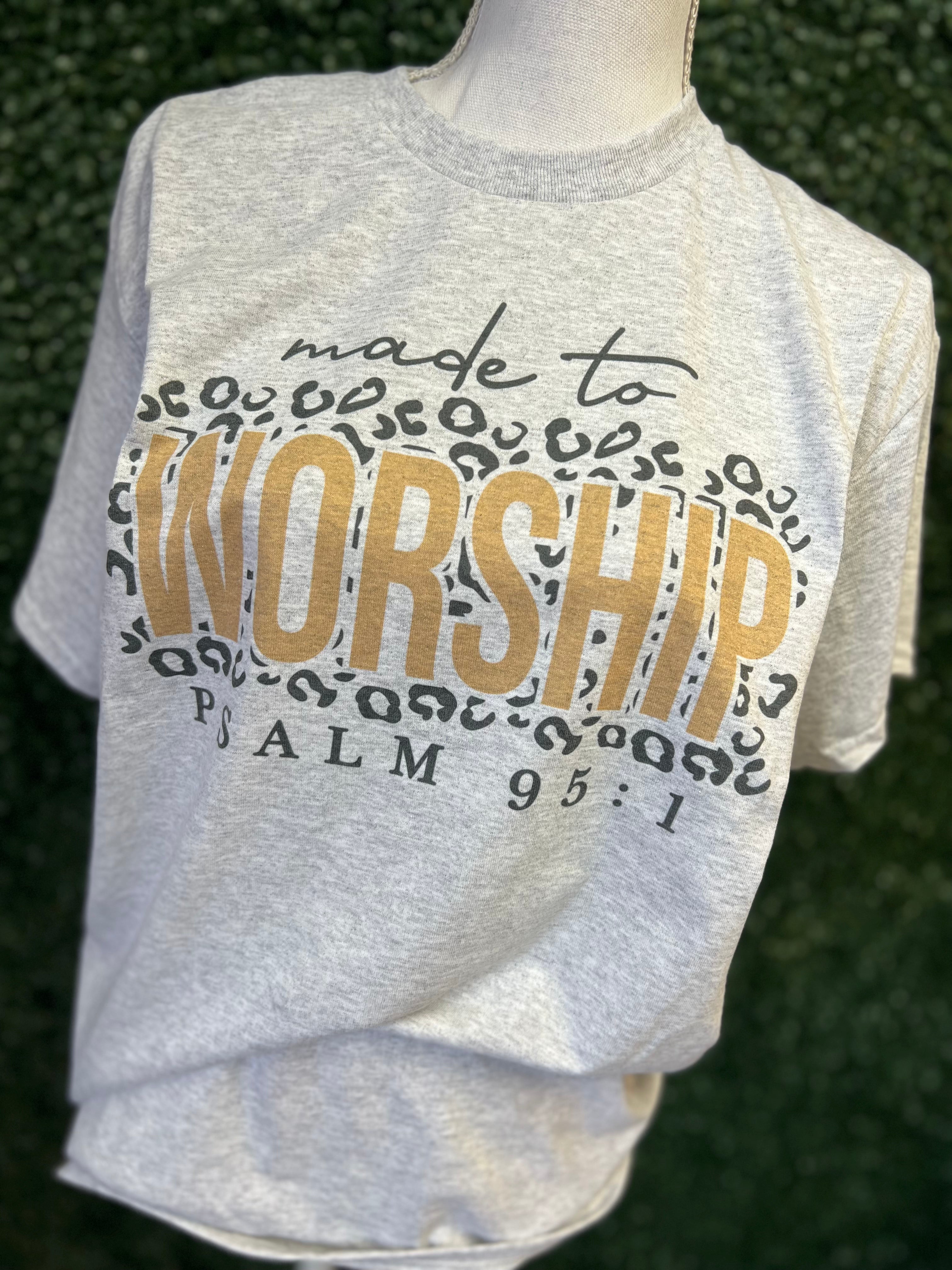 Made To Worship Tee on Ash Gray