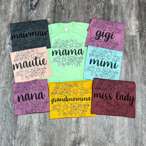 Custom Floral Mothers Day Tees