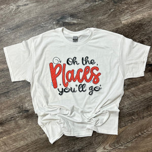 Oh The Places You'll Go - Red Polka Dots