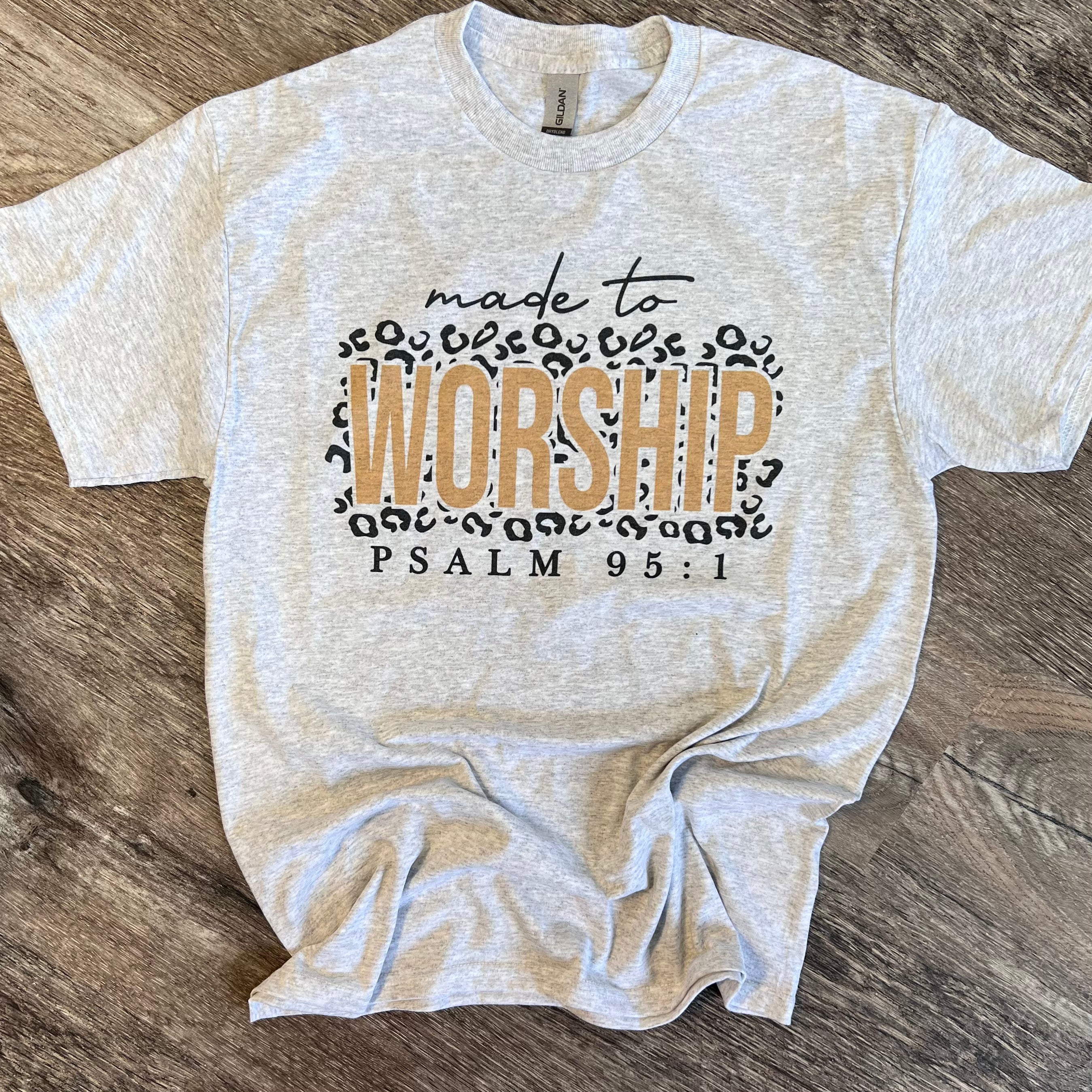 Made To Worship Tee on Ash Gray